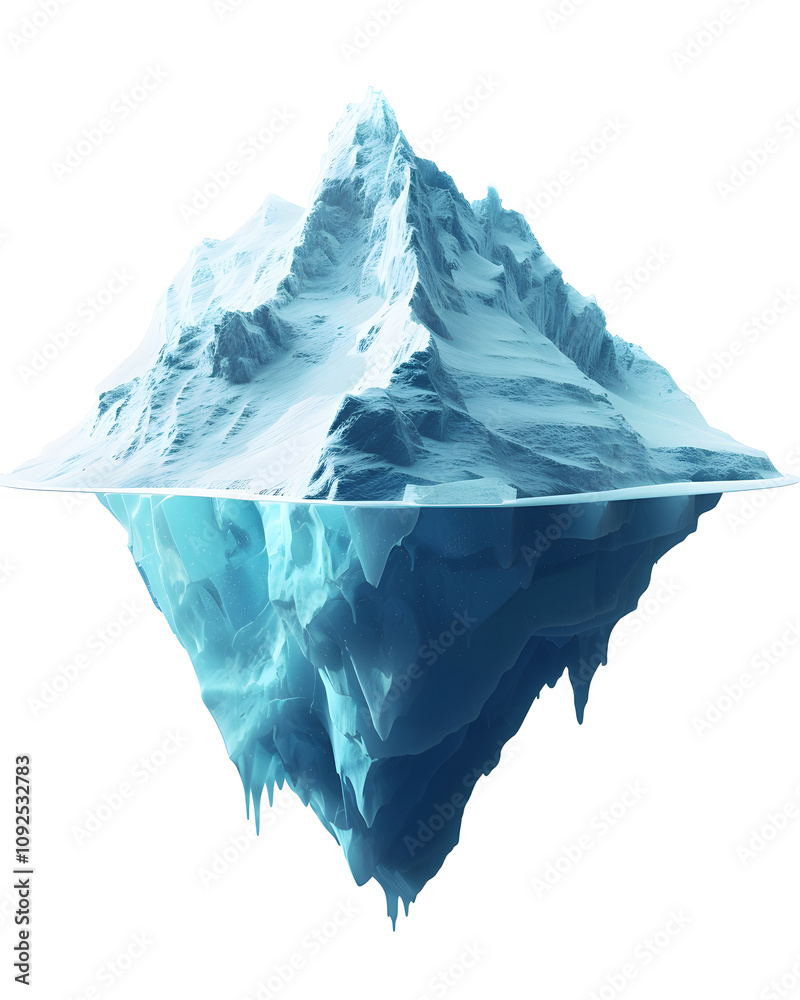 Obraz premium Massive iceberg isolated on white background