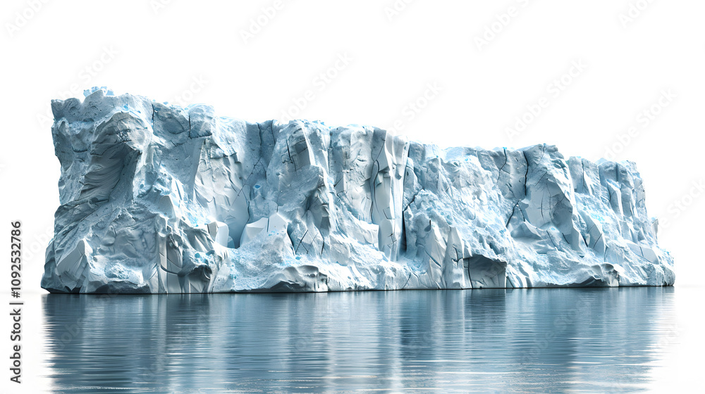 Massive iceberg isolated on white background Massive iceberg isolated on white background