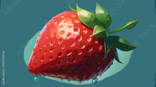 strawberry with water drops. close up