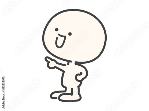 指差しをするシンプルでかわいい人物のベクターイラスト素材