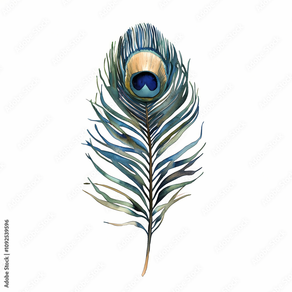 Obraz premium peacock feather isolated on white