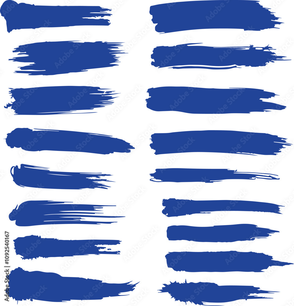 Brush stroke set collection with white background Brush stroke set collection with white background