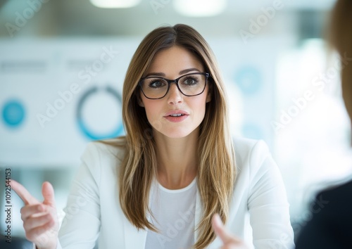 Close-Up Shot of a Confident Senior Female Executive Engaging in a Discussion in a Modern Office Environment with Professional Attire Free Download Close-Up Shot of a Confident Senior Female Executive Engaging in a Discussion in a Modern Office Environment with Professional Attire - GFXLoad