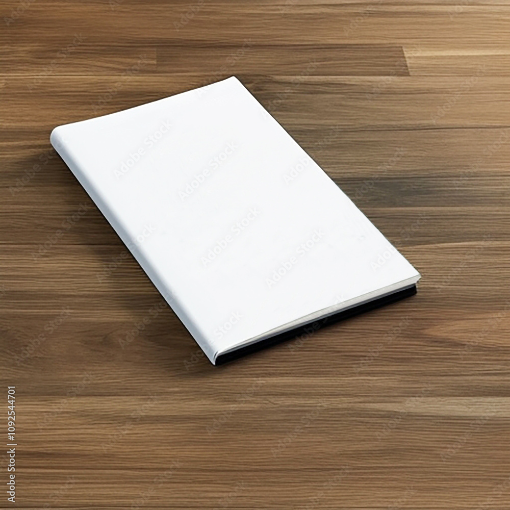 Fototapeta premium White book cover mockup in a table illustration digital visual represents design