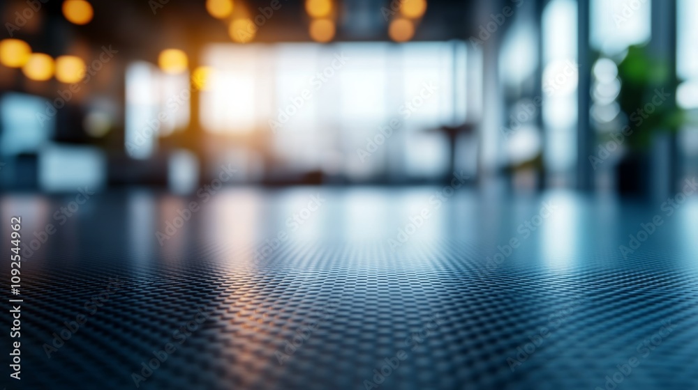 Macro shot of a sleek carbon fiber table top in a modern office with ambient lighting reflecting off its surface Macro shot of a sleek carbon fiber table top in a modern office with ambient lighting reflecting off its surface