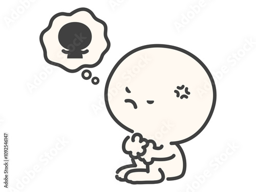 他人に責任転嫁して怒っているシンプルでかわいい人物のベクターイラスト素材