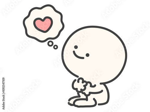 恋愛するシンプルでかわいい人物のベクターイラスト素材