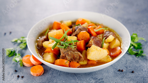 beef stew with carrot and potato photo