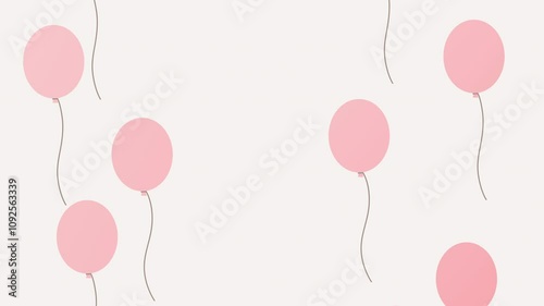 Motion graphics of a slowly flying pink balloon.