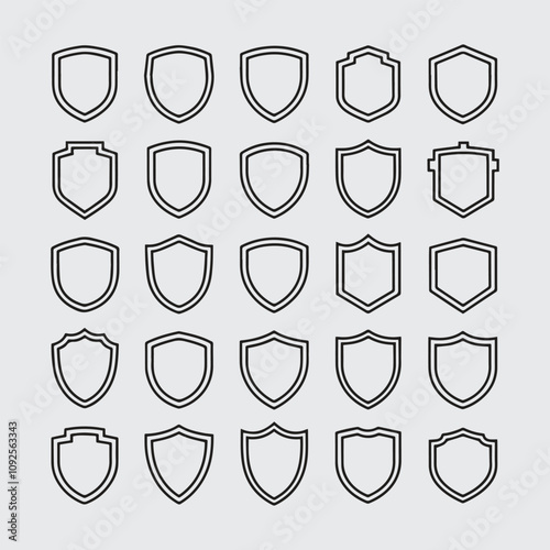 Shield vector icon set collection