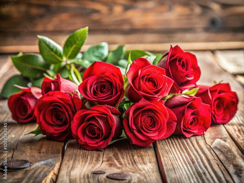 Romantic Red Roses on Wooden Table - Beautiful Floral Arrangement in Soft Light for Home Decor, Weddings, and Love Celebrations, Transparent PNG Format for Creative Projects Romantic Red Roses on Wooden Table - Beautiful Floral Arrangement in Soft Light for Home Decor, Weddings, and Love Celebrations, Transparent PNG Format for Creative Projects