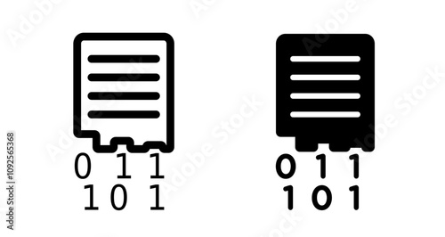 Data loss Icon set in black filled and line.