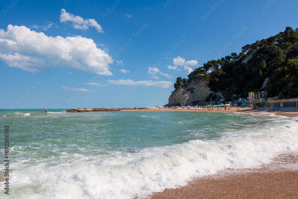 Naklejka premium the beautiful beach of Urbani on the Conero coast