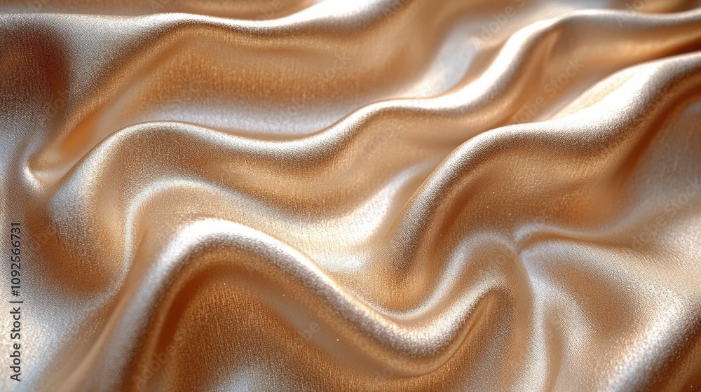 Smooth, shimmering golden fabric draped elegantly. Smooth, shimmering golden fabric draped elegantly.