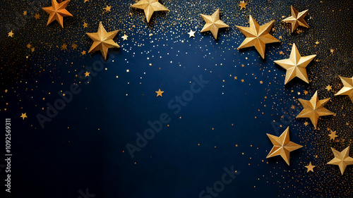 Glittering starry sky on a blue background