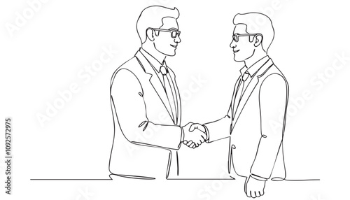 shaking hands one line continuous drawing