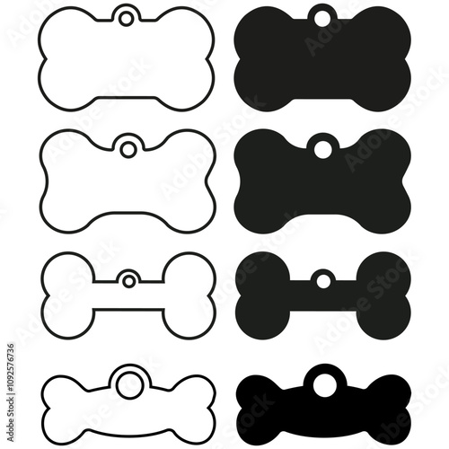 Bone tag icon vector set. Dog tag illustration sign collection. Tag symbol or logo.