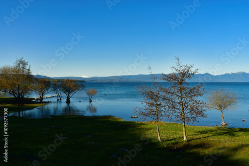 Villarrica Vulcano from Pucon Chile patagonia Panorama