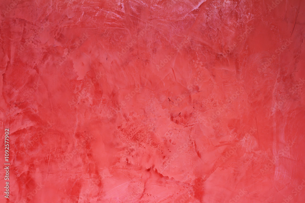 Fototapeta premium red painted wall background with light and brushed texture 