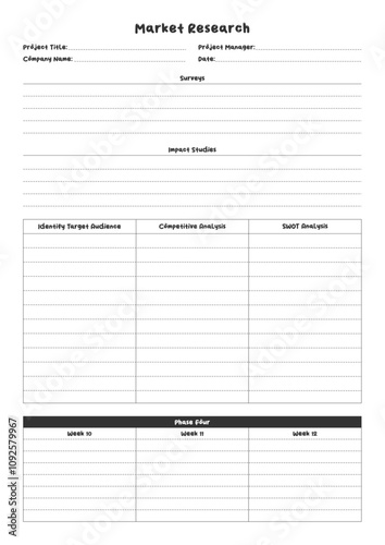Marketing Planning Page Planner Sheets for Efficiently Organizing, Tracking, and Managing Marketing Activities, Campaigns, Strategies, Goals, and Performance Across Multiple Channels and Platforms Pag