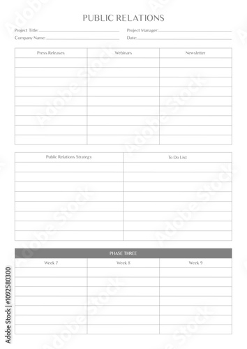 Marketing Planning Page Planner Sheets for Efficiently Organizing, Tracking, and Managing Marketing Activities, Campaigns, Strategies, Goals, and Performance Across Multiple Channels and Platforms Pag
