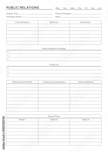 Marketing Planning Page Planner Sheets for Efficiently Organizing, Tracking, and Managing Marketing Activities, Campaigns, Strategies, Goals, and Performance Across Multiple Channels and Platforms Pag