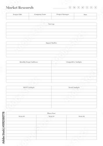 Marketing Planning Page Planner Sheets for Efficiently Organizing, Tracking, and Managing Marketing Activities, Campaigns, Strategies, Goals, and Performance Across Multiple Channels and Platforms Pag