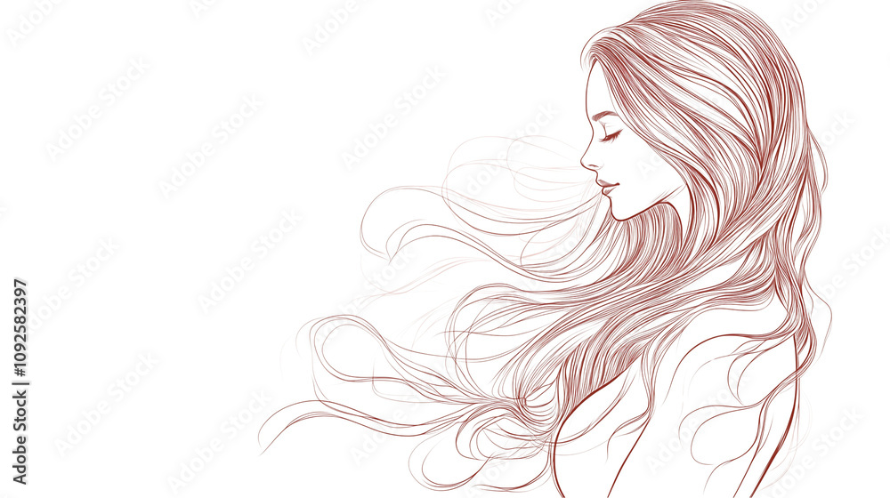 A One-line drawing style, no details, side view of a beautiful pregnant woman with long hair., isolated on Transparent PNG format Background. Generative AI A One-line drawing style, no details, side view of a beautiful pregnant woman with long hair., isolated on Transparent PNG format Background. Generative AI