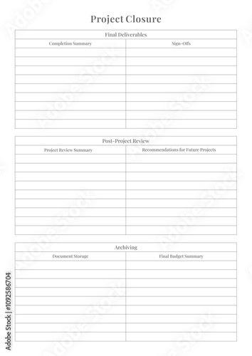 Comprehensive Project Planner Daily, Weekly, Monthly Sheets for Task Management, Deadlines, Budgeting, Innovation, and Client Satisfaction,  Planner Sheet Design Template 