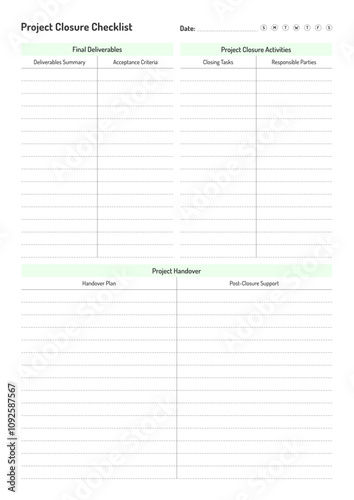 Comprehensive Project Planner Daily, Weekly, Monthly Sheets for Task Management, Deadlines, Budgeting, Innovation, and Client Satisfaction,  Planner Sheet Design Template 