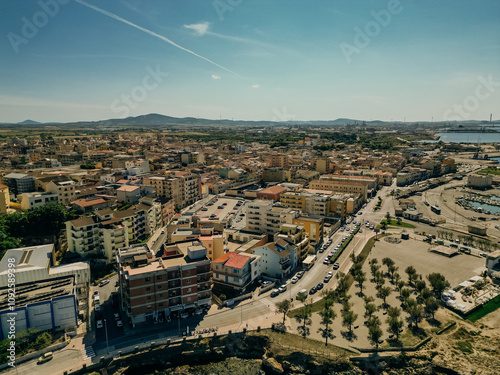 beautiful view of the balai promenade with its beautiful beaches, porto torres sardinia