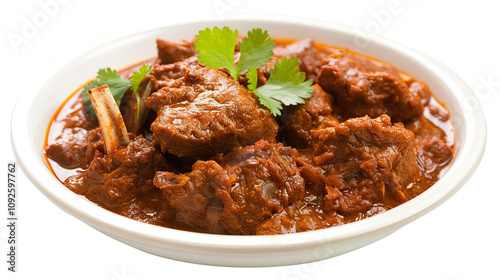 Lamb Rogan Josh isolated on transparent background, PNG