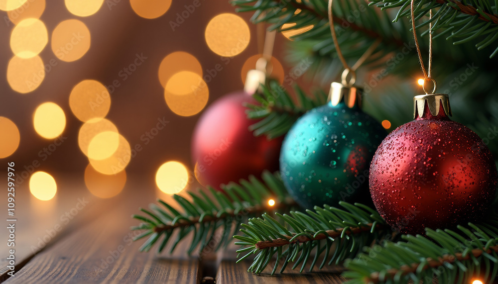 Obraz premium Festive Christmas Decorations with Ornaments