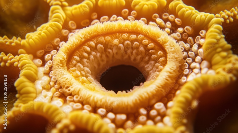 Close-up of a vibrant sea creature showcasing intricate textures and patterns. Close-up of a vibrant sea creature showcasing intricate textures and patterns.