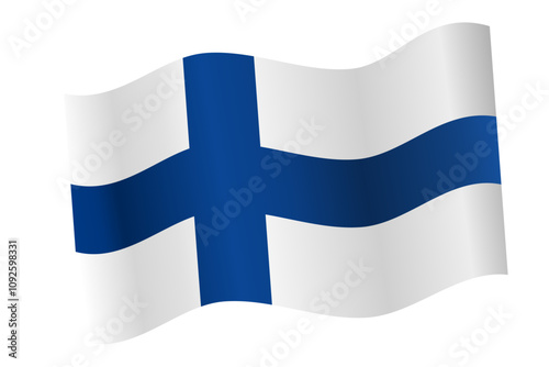 Finland flag background waving flag vector illustration for decoration ceremony holiday banner frame 3d gradient clipart 300dpi..