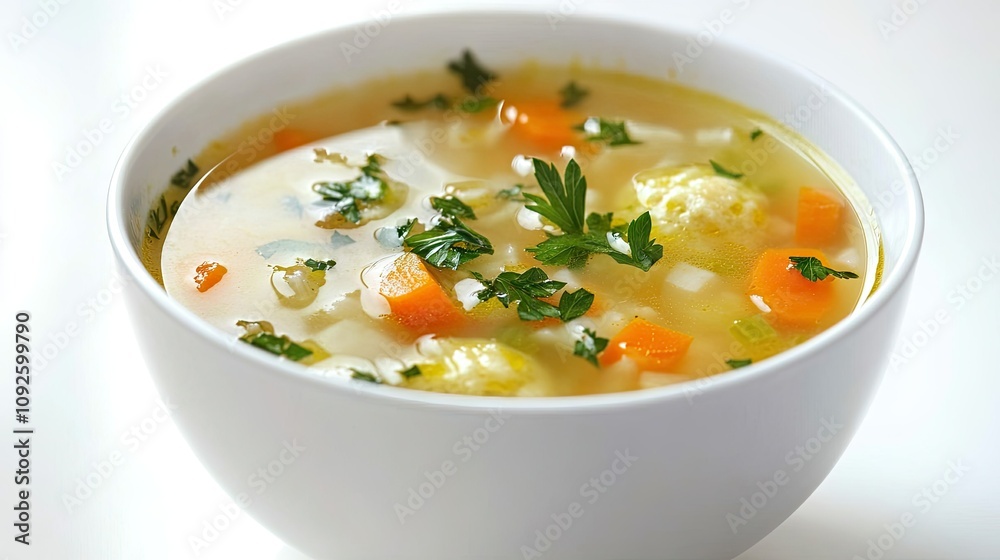 Matzah Ball Soup Close Up Shot Matzah Ball Soup Close Up Shot