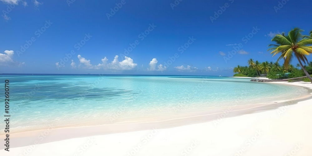Secluded tropical island with sandy white beach and crystal clear lagoon, oceanic view, private island, bird sanctuary Secluded tropical island with sandy white beach and crystal clear lagoon, oceanic view, private island, bird sanctuary