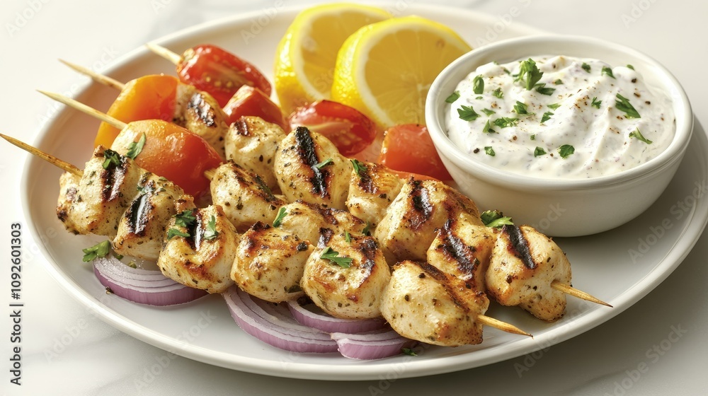Grilled Chicken Skewers with Fresh Vegetables Grilled Chicken Skewers with Fresh Vegetables