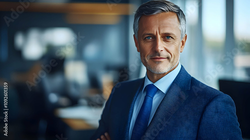 Portrait of Confident Businessman in Modern Office Setting