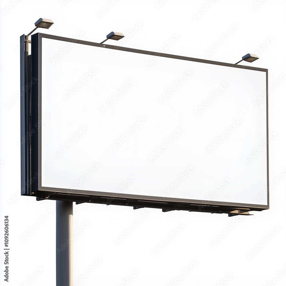 Obraz premium A large rectangular blank billboard with a clean white surface