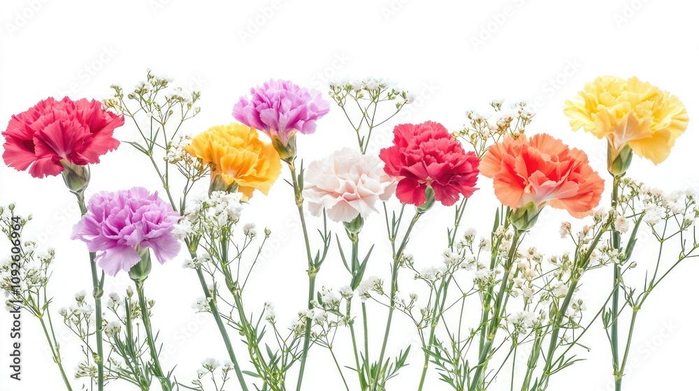 Obraz premium Colorful Carnation Floral Arrangement Display