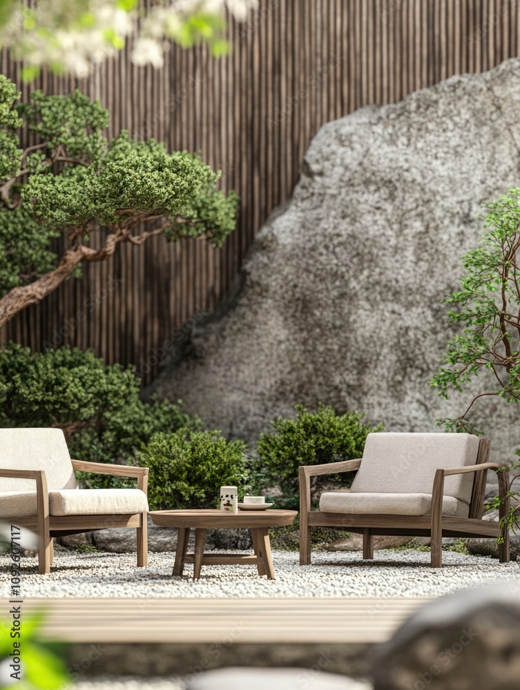 Obraz premium Serene Outdoor Living Area