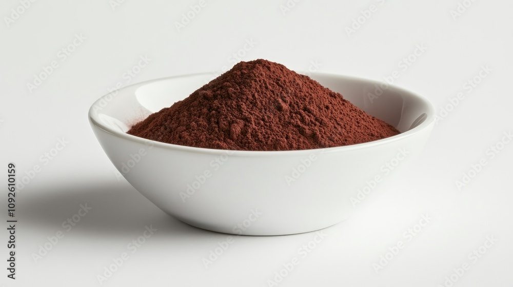 Small White Bowl Filled with Rich Red Powder Small White Bowl Filled with Rich Red Powder