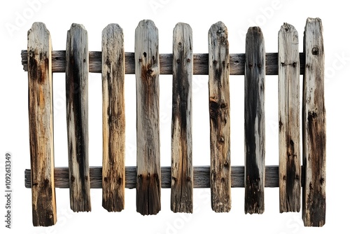 Weathered Wooden Fence with Rusted Nails photo