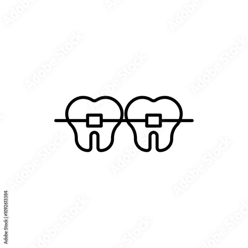 Braces icon linear logo isolated