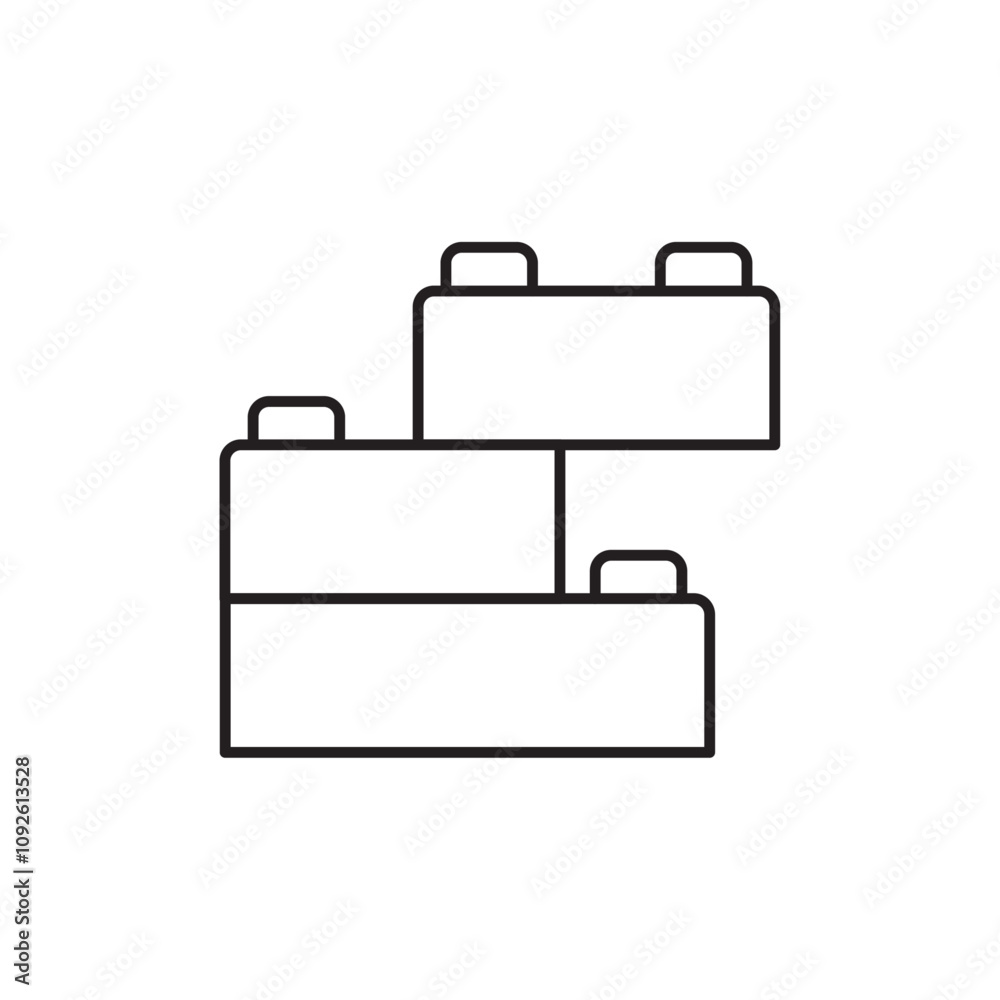Building toy icon linear logo isolated Building toy icon linear logo isolated