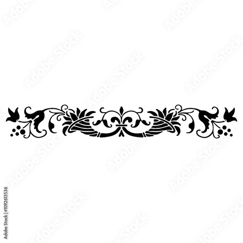 Decorative divider barroque element calligraphy