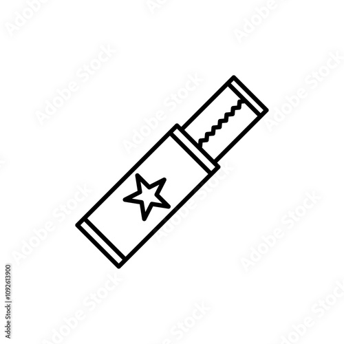 Chew gum icon linear logo isolated
