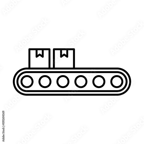 Conveyor belt icon linear logo isolated