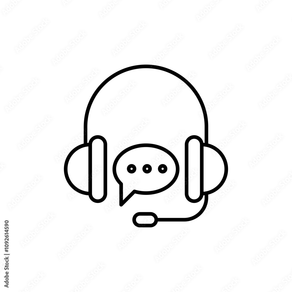 Customer support icon linear logo isolated Customer support icon linear logo isolated